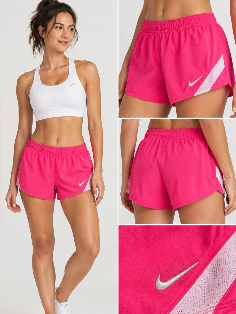 Nike Women's Bright Pink Dri-fit Athletic Shorts Medium
